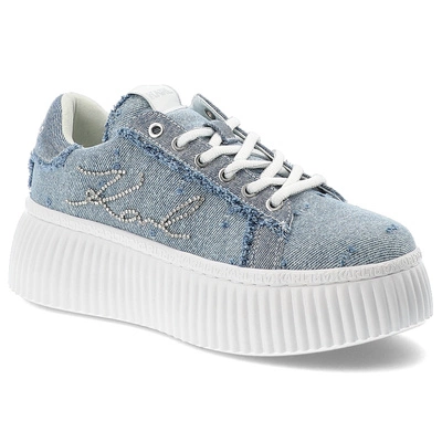 Sneakersy KARL LAGERFELD - KL42372S DBS Blue Denim w/Silver