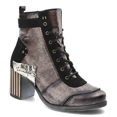 Botki MACIEJKA - 06127-01/00-4 Czarny+Złoty