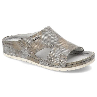 Klapki LEMAR - 50055 Margaretki Szary