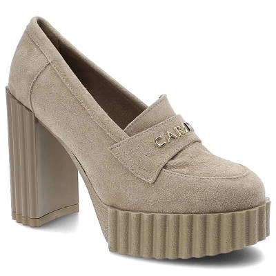 Półbuty CARINII - B8012_-O17-000-000-F10 Beż