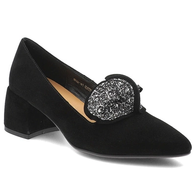 Czółenka S.BARSKI - MR52-181 Black/Silver