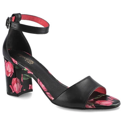 Sandały ESPIRITO - S379/0/6 Czarna Koza/Tulipan