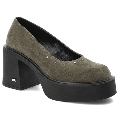 Półbuty KARINO - 5648/026-P Zielony/Welur