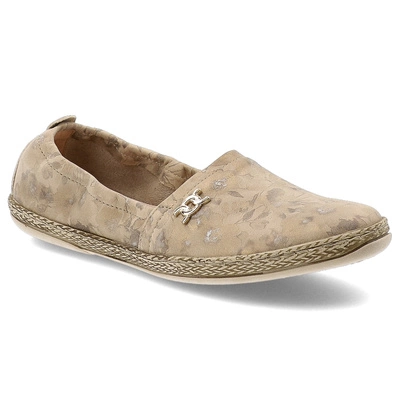 Baleriny ARMODO - 10177 Kwiaty Beż