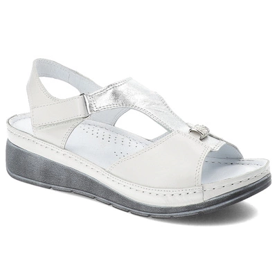 Sandały ARMODO - 1000 Biały/Srebro K9-C39