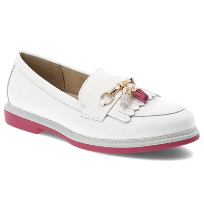 Mokasyny S.BARSKI - LR51-768 White/Pink
