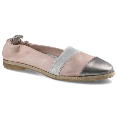 Półbuty LAMELIA - 40C1169 Róż Przecierany/Srebro