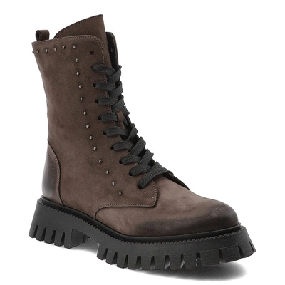 Botki KARINO - 5637/015-F Jasny Brąz/Nubuk