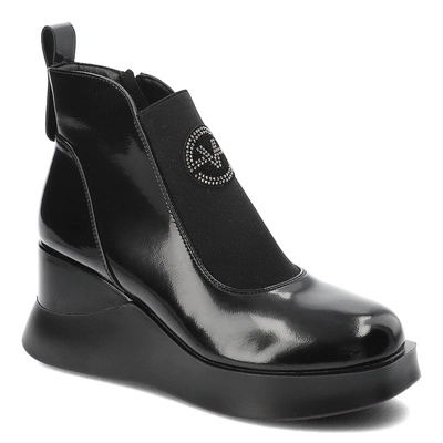 Stiefeletten VINCEZA - 66703 Czarny Lakier Skóra