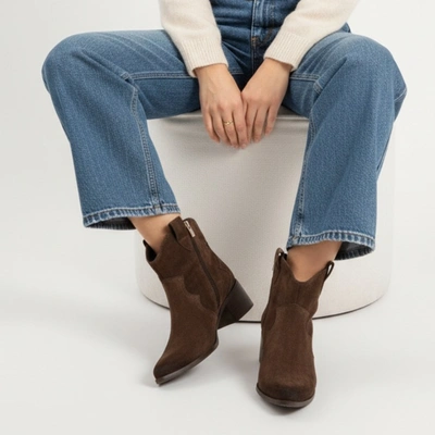 Botki KARINO - 4794/015-F Mokka/Welur