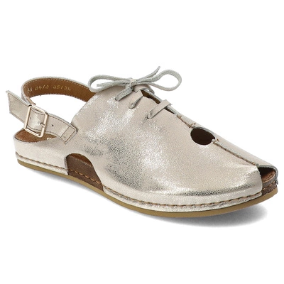 Sandały MACIEJKA - 06418-04/00-6 Beż Przecierka Na Złoto