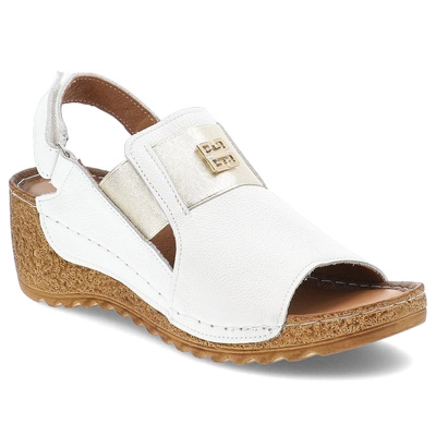 Sandały ARMODO - 50110 V.Biały/Złoty