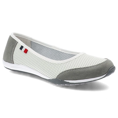 Baleriny FILIPPO - DP142/25 WH GR Biały/Szary