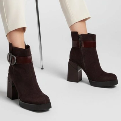 Botki FILIPPO - DBT7183/25 BG Bordowy