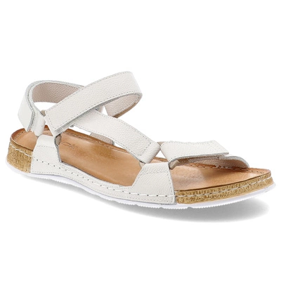 Sandały WASAK - 0782 Biały Groszek