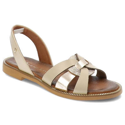 Sandały ARMODO - 40382 Bf.Beż+Polla Zł.+Bf.Złoto