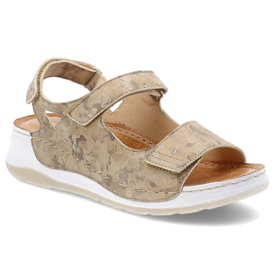 Sandały WASAK - 0765 Beżowy Kwiaty