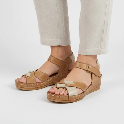 Sandały WASAK - 0473 Rudy+Złoty