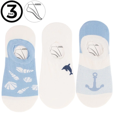 Baleriny MORAJ 3 Pary - CDB550-235/3 Mix Kolor