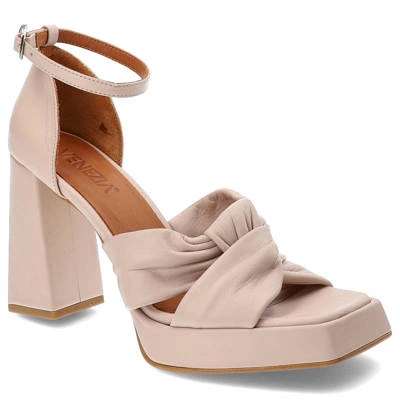 Sandały VENEZIA - 160S23352 Pudra Różowy