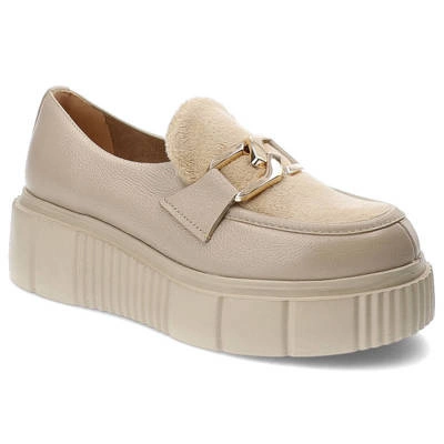 Półbuty LEMAR - 20147 V.Taupe+Zł.