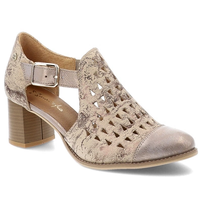 Półbuty MACIEJKA - 04962-43-00-5 Beżowo-Złoty