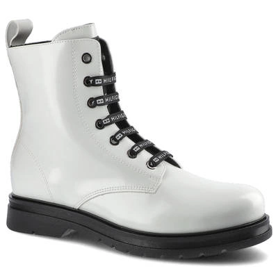 Botki TOMMY HILFIGER - Lace-Up Bootie T4A5-32010-0776100 Tessuto Tr Abr
