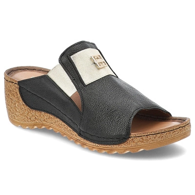 Klapki ARMODO - 50109 V.Czarny/Złoty