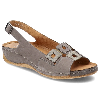 Sandały POLLONUS - 5-1162-030 Jasny Szary+Samuel Grid