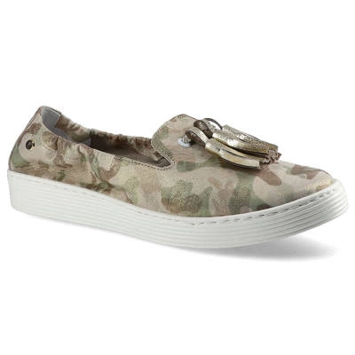 Mokasyny LEMAR - 10077 Moro Beż+Złoto