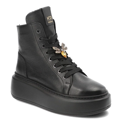 Botki KARINO - 5313/126-F Czarny/Lico Groszek