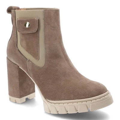 Botki DAMISS - DS-641/2/A Kawa Welur