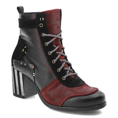 Botki MACIEJKA - 6127A-01/00-3 Czarny+Bordo