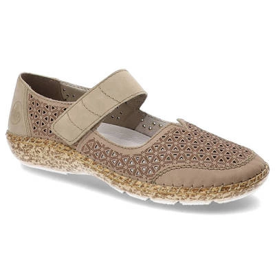 Półbuty RIEKER - 44864-60 Beige