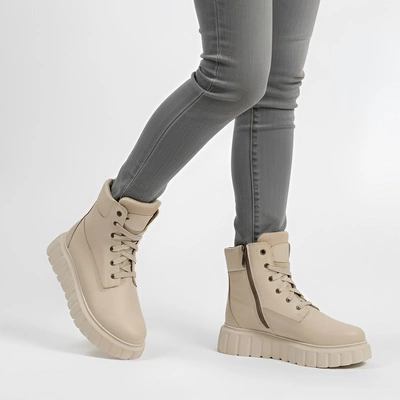 Botki ARMODO - 01024 Beż Groszek