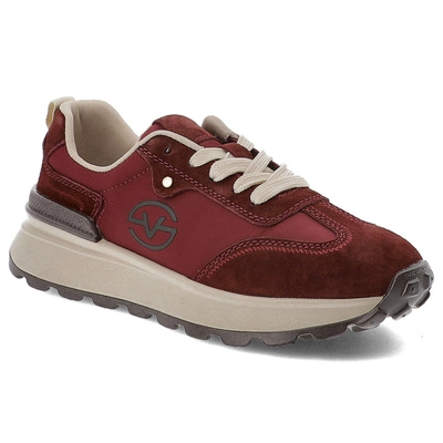 Sneakersy VINCEZA - 41491 BU Bordowy/Skóra