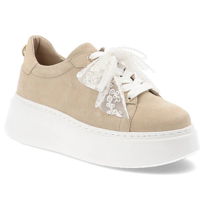 Sneakersy KARINO - 5689/022-P Nude/Welur