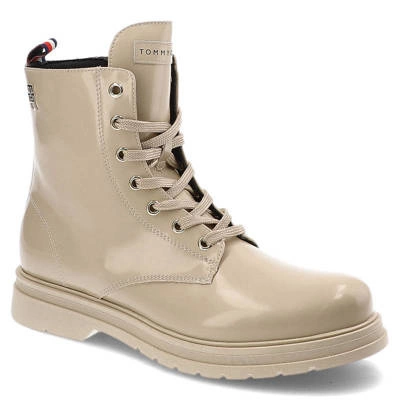 Botki TOMMY HILFIGER - T4A5-32411-1453500-Lace-Up Bootie Beige 500