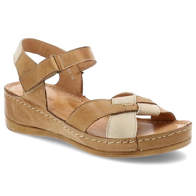 Sandały WASAK - 0473 Rudy+Złoty