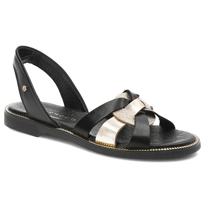 Sandały ARMODO - 40382 Bf.Czarny+Polla Zł.+Bf.Złoto