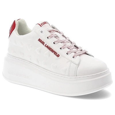 Sneakersy KARL LAGERFELD - KL63514V 01D WhiteLthr W/Red