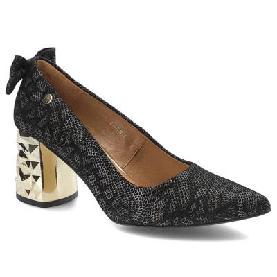 Czółenka MACIEJKA - 05334-20/00-1 Czarny/Złoty