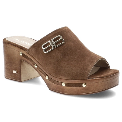 Klapki KARINO - 5093/015-P Rustikal Welur