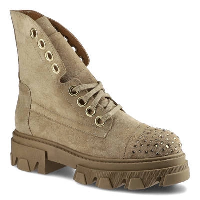 Botki DAMISS - DS-548 Beż Welur