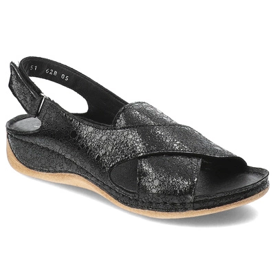Sandały POLLONUS - 5-1628-005 Czarne Oczka