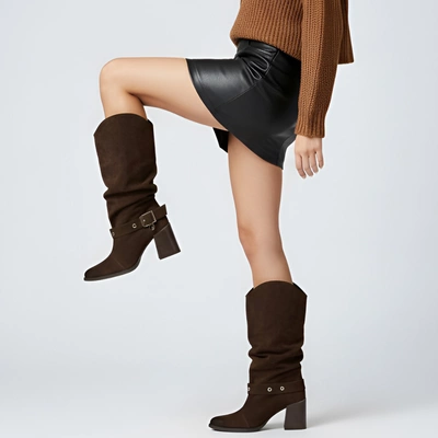 Botki KARINO - 5875/015-L Mocca/Welur