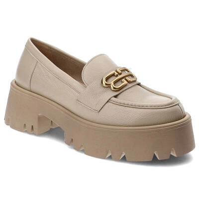 Półbuty ARMODO - 20164 V.Taupe + Złoto