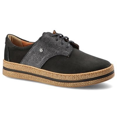 Półbuty LEMAR - 10123 S.Czarny/Brokat Srebro