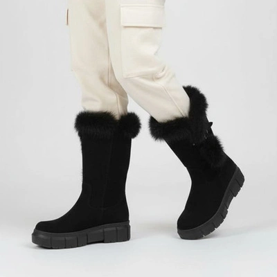 Kozaki ARMODO - 5-1434-021 Czarny Welur + Królik