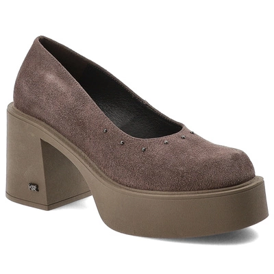 Półbuty KARINO - 5648/015-P Brąz/Welur